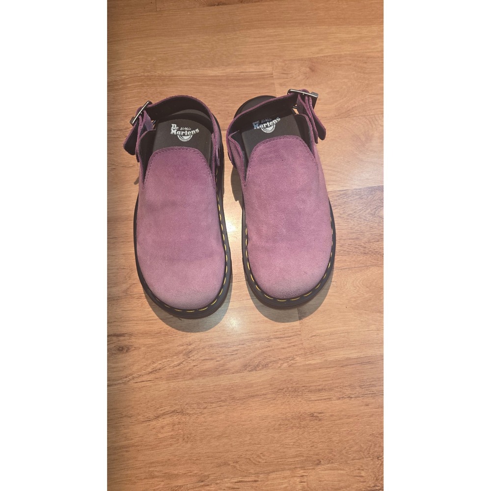 Dr. Martens Zebzag Purple Suede Slingback Mules Shoes Womens 6 Mens 5